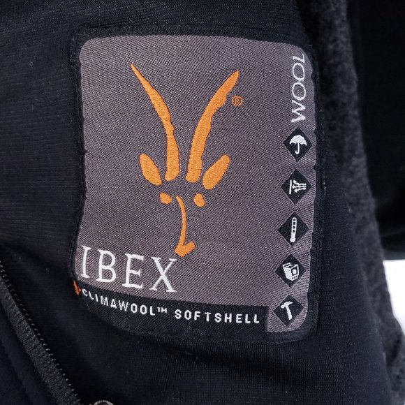 Ibex Jacket Womens Small Climawool Lite Softshell Full Zip Black Gray Wool Blend - Picture 10 of 11